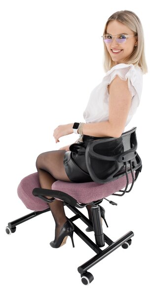 NovýNábytok.sk Ergonomická kancelárska stolička Rusu (ružová + čierna). Vlastná spoľahlivá doprava až k Vám domov. 1040159