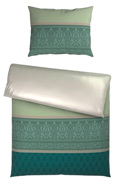 POSTEĽNÁ BIELIZEŇ, satén, zelená, 140/200 cm Bio:Vio - Obliečky & plachty