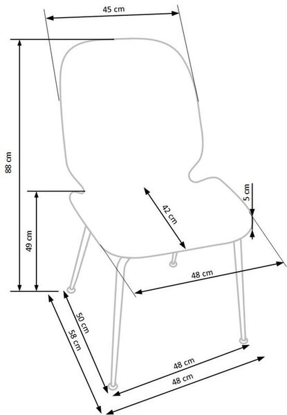 Halmar K381 jedálenská stolička šedá / zlatá