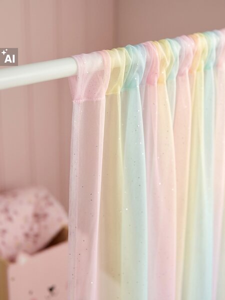 Sinsay - Záclona s páskou a glitrovými detailmi - viacfarebná