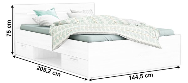 NovýNábytok.sk Manželská posteľ 140 cm Michigin (biela) (bez matraca a roštu). Vlastná spoľahlivá doprava až k Vám domov. 1040194