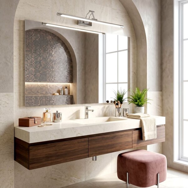 Toolight Toolight, LED nástenné svietidlo, 60cm, 12W, 4000K, 1500lm, SWE017-1W, chrómová, OSW-20116