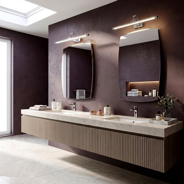 Toolight Toolight, LED nástenné svietidlo, 60cm, 12W, 4000K, 1500lm, SWE017-1W, chrómová, OSW-20116
