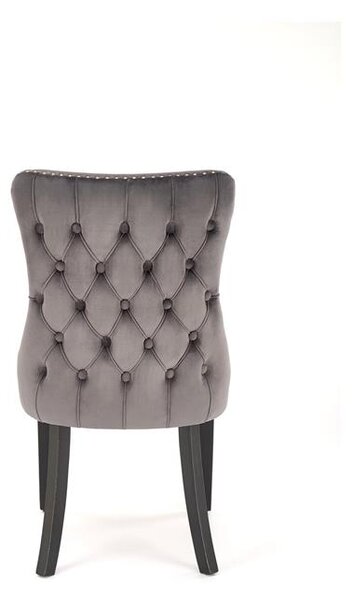 Halmar ALDA jedálenská stolička, masívne drevo/látka velvet, sivá