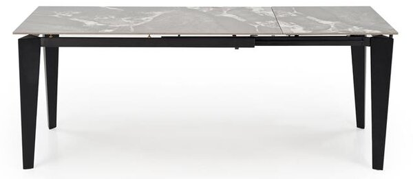 Halmar FELIX stôl jedálenský 141-201/81/76/124-18cm, mramor/oceľ,jaseň/čierny