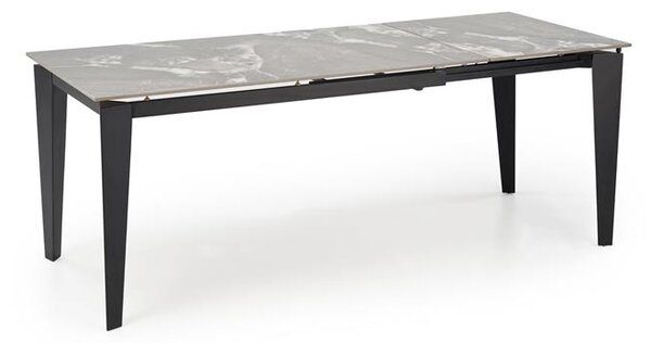 Halmar FELIX stôl jedálenský 141-201/81/76/124-18cm, mramor/oceľ,jaseň/čierny