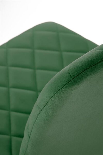 Halmar K525 jedálenská stolička, látka velvet, tmavozelená