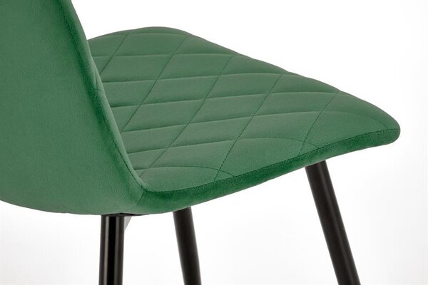 Halmar K525 jedálenská stolička, látka velvet, tmavozelená
