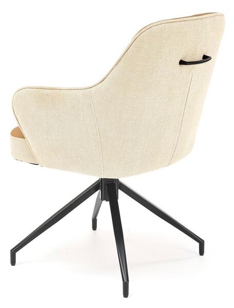 Halmar K527 jedálenská stolička otočná, látka velvet, béžová/hnedá