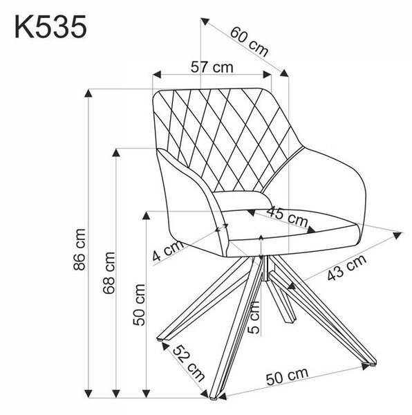 Halmar K535 jedálenská stolička otočná, látka BLUVEL#40 béžová