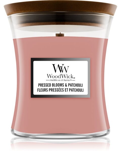 Woodwick Pressed Blooms & Patchouli vonná sviečka s dreveným knotom 275 g