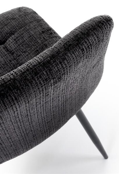 Halmar K547 jedálenská stolička otočná, látka velvet, čierna