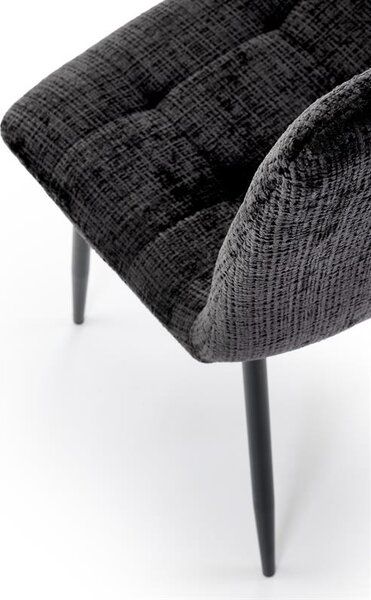 Halmar K547 jedálenská stolička otočná, látka velvet, čierna