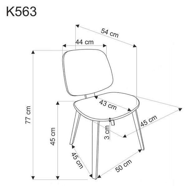Halmar K563 jedálenská stolička, látka/drevo, orechová/sivá/čierna