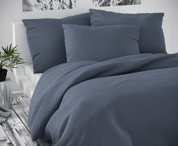 Kvalitex Saténové postel'né obliečky LUXURY COLLECTION tmavo sive 140x200, 70x90cm