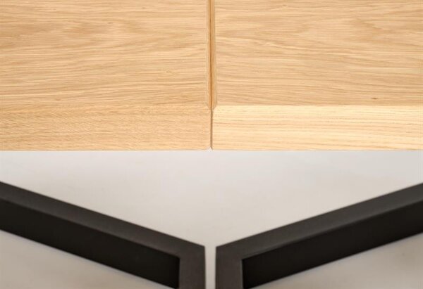 Halmar MASSIVE 2 jedálenský stôl 160-250x90cm, dýha svetlý dub/kov čierny