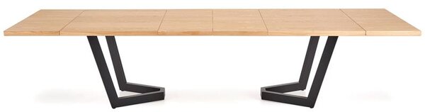 Halmar MASSIVE 2 jedálenský stôl 160-250x90cm, dýha svetlý dub/kov čierny