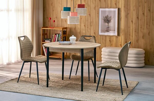 Halmar PIVOT jedálenský stôl rozkladací 102-142x102x75, dub artisan/ čierna
