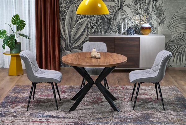 Halmar PERONI jedálenský rozkladací stôl 100(250)x100x75cm , orech/ čierna