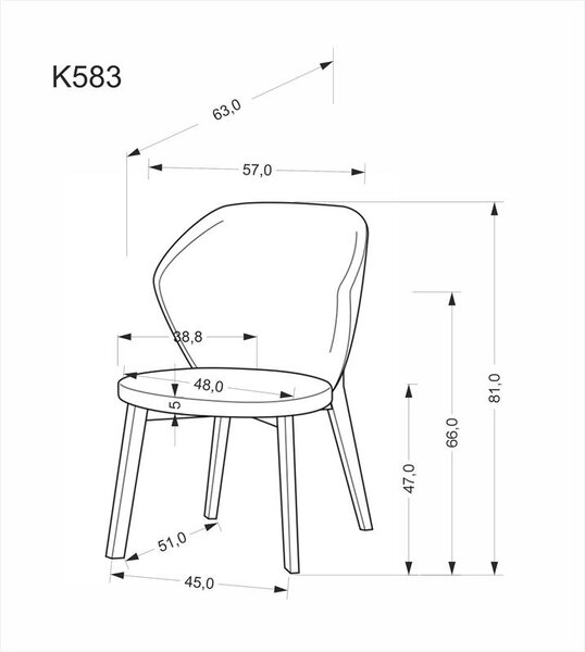 Halmar K583 jedálenská stolička, orech/hnedá/béžová