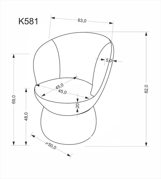 Halmar K581 jedálenská stolička, sivá