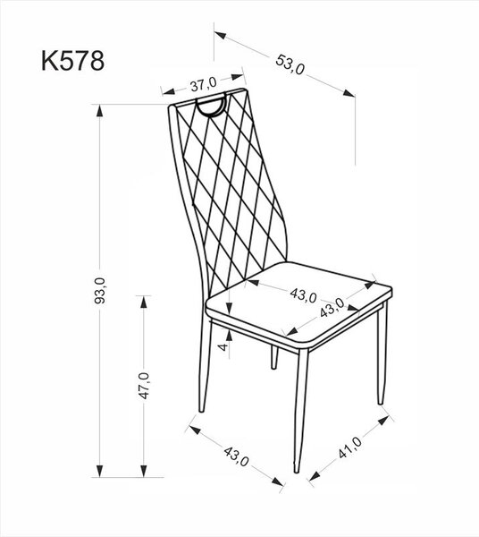 Halmar K578 jedálenská stolička sivý / strieborný