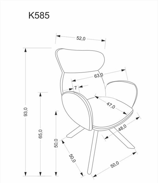 Halmar K585 jedálenská stolička, tmavobéžová/svetlý orech