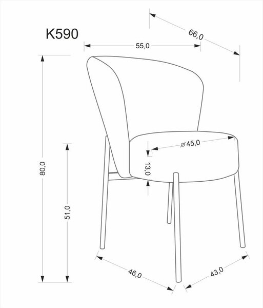 Halmar K590 jedálenská stolička, sivá