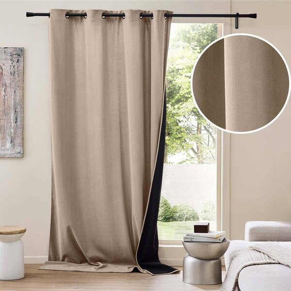 Hnedý menčestrový termo záves 140x260 cm Madison – douceur d'intérieur