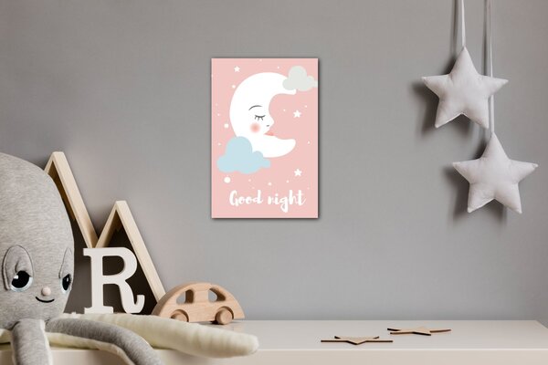Impresi Obraz Good night pink moon - 20 x 30 cm