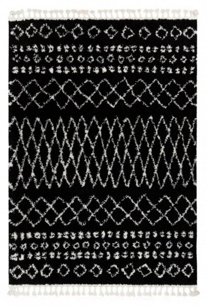 Kusový koberec Shaggy Etnic čierny 200x290cm