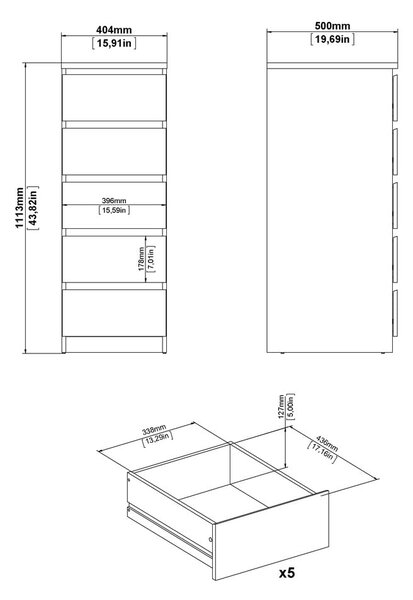 Komoda v dekore duba v prírodnej farbe 40x111x50 cm Naia – Tvilum