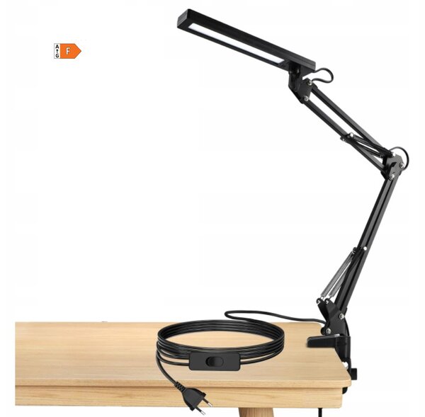 Smart LED LED stolná stmievateľná pracovná lampa s klipom 5W/200Lm/čierna farba