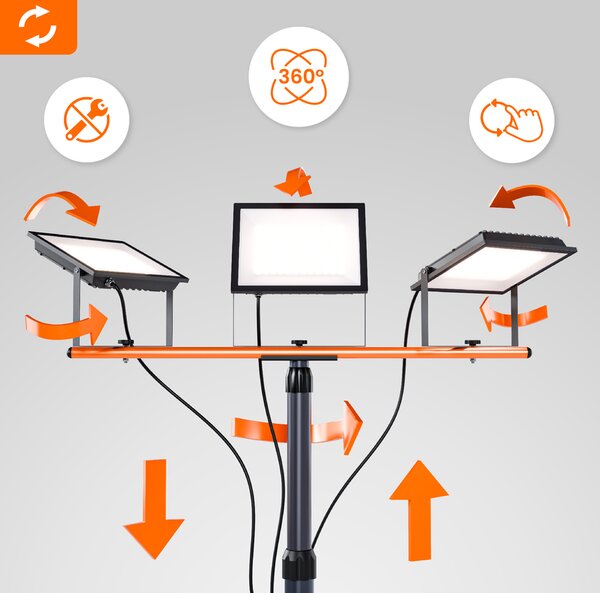Smart LED LED reflektor so stojanom 3x50W 16500Lm IP65