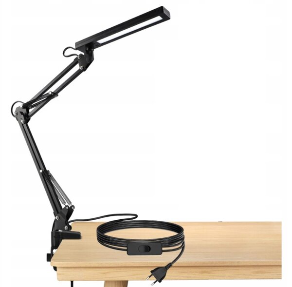Smart LED LED stolná stmievateľná pracovná lampa s klipom 5W/200Lm/čierna farba