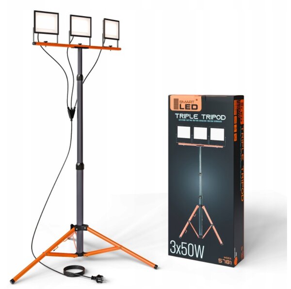 Smart LED LED reflektor so stojanom 3x50W 16500Lm IP65