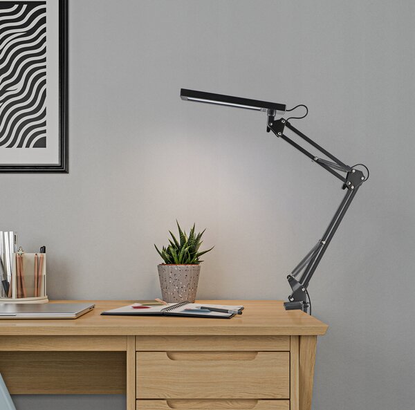 Smart LED LED stolná stmievateľná pracovná lampa s klipom 5W/200Lm/čierna farba