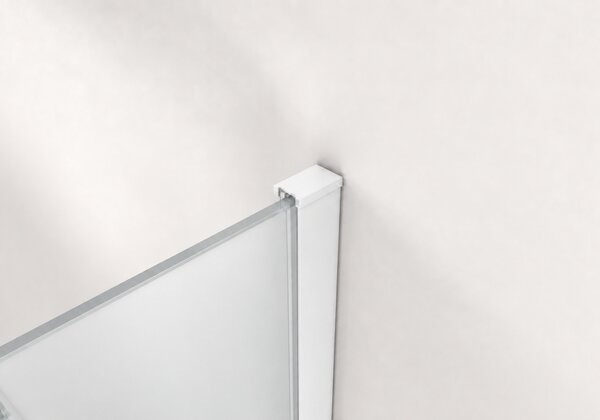 CERANO - Sprchová zástena Walk-in Onyx T L/P - 8 mm - hranatá vzpera - matná biela, mliečne sklo - 150x130x200 cm