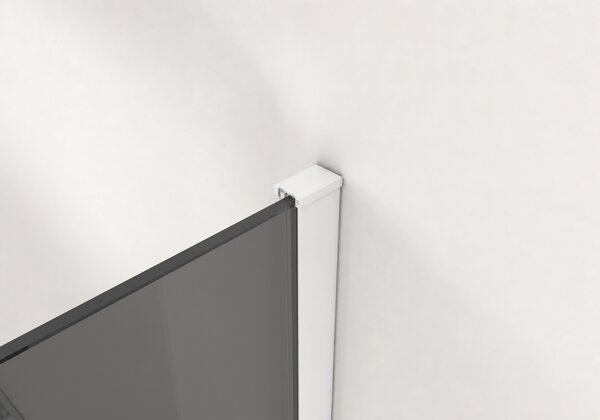 CERANO - Sprchová zástena Walk-in Onyx T L/P - 8 mm - hranatá vzpera - matná biela, grafitové sklo - 100x100x200 cm