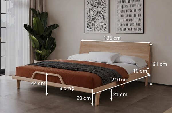 Posteľ z masívu 180 x 200 Nordica natural