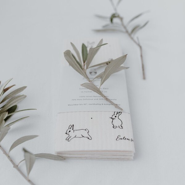 Prírodná hubová utierka Rabbit – set 3 ks