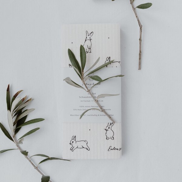 Prírodná hubová utierka Rabbit – set 3 ks