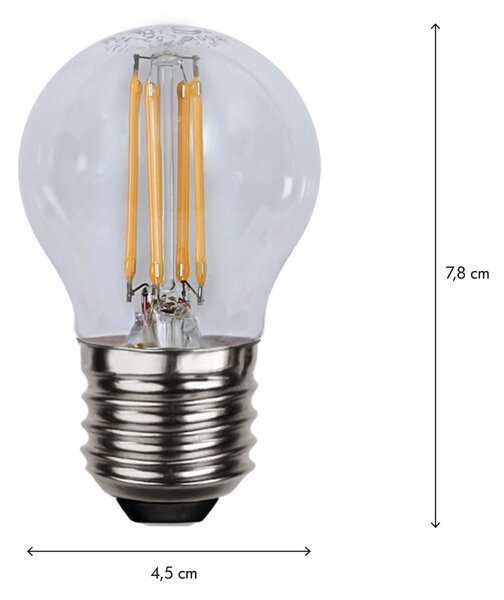 LED žiarovka E27 G45 Clear