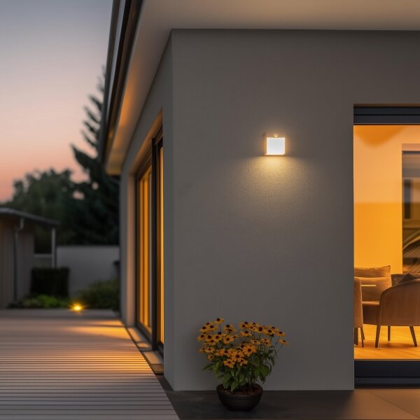 Brilagi -LED Vonkajšie nástenné svietidlo so senzorom TERNI LED/12W/230V šedá IP44