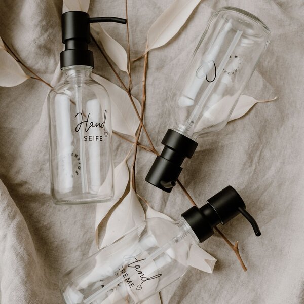 Sklenený dávkovač mydla Heart Transparent 250 ml