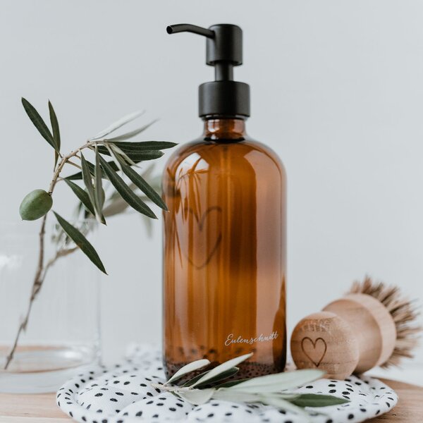 Sklenený dávkovač mydla Heart 500 ml