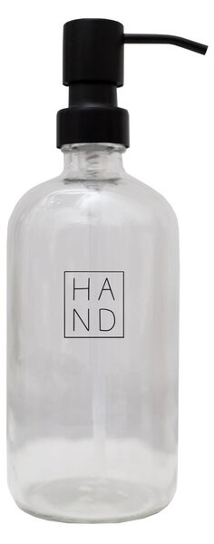 Sklenený dávkovač mydla Hand Transparent 500 ml