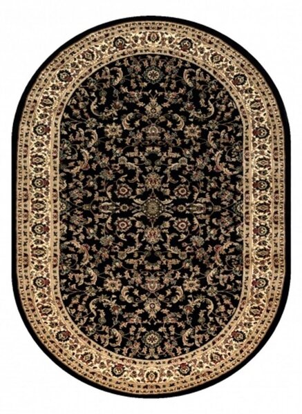 Kusový koberec Royal čierny ovál 200x290cm