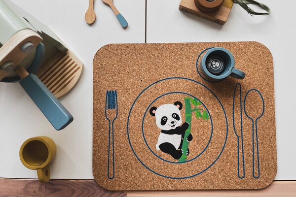 KORKII, Korkové prestieranie PANDA 2 kusy, 0504566