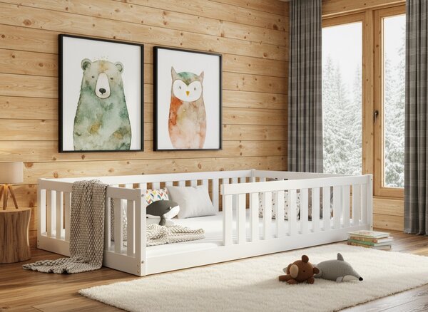 HRUŠKA Široká posteľ BELLA SIMA 120×200 cm Montessori – biela